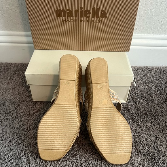 NIB Mariella Wedge Wedge Sandal 9.5 Beige - Picture 5 of 13